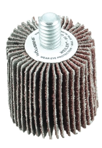 Picture of Weiler Abrasive 1 X 1 60Grit 1/4-20 Flap Wheel Wheel Flap